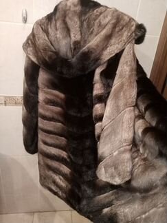 Шуба норковая,с капюшоном