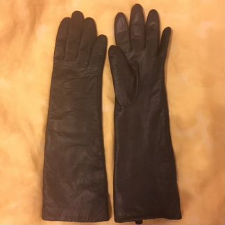 Перчатки кожаные женские длинные