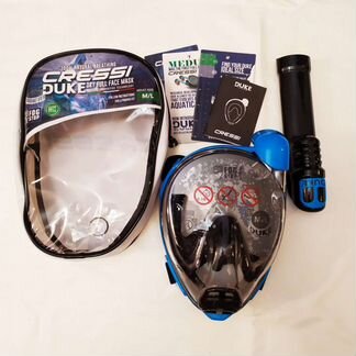 Полнолицевая маска cressi duke размер M/L синяя