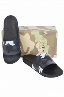 Мужские шлепанцы - Camo Black