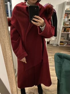 Винтажное пальто с натуральным Воротником