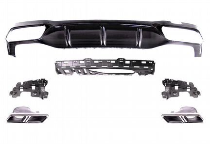 Диффузор черный с черными насадками 6.3S AMG Merce