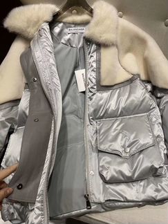Пуховик balenciaga с натуральным мехом