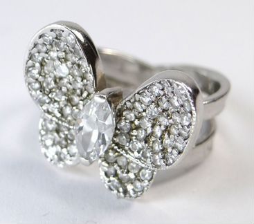 Серебряное кольцо 925 пробы, бабочка