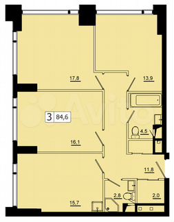 3-к квартира, 85 м², 50/52 эт.