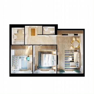 2-к квартира, 56.8 м², 25/25 эт.