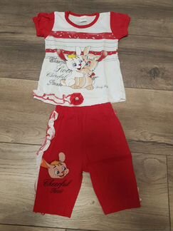 Костюм хлопок, для девочки рисунок с двух сторон