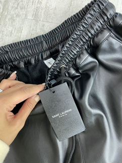 Джоггеры Saint Laurent эко кожа