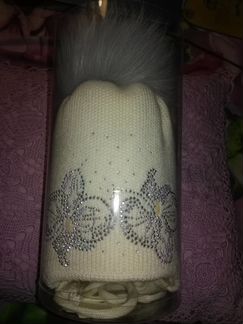 Шапочка меринос двойная новая Ту-Ту Польша 54-56 р