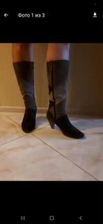 Замшевые сапоги