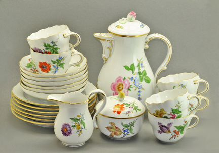 Кофейный сервиз Цветы фарфор Meissen