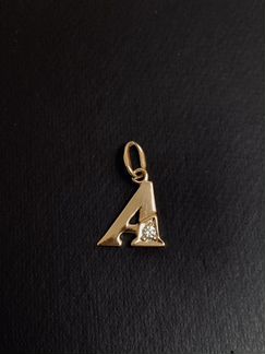 Золотая подвеска с фианитом «А»