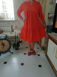 Платье бохо хлопок шикарное 50-52