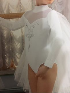 Новый Купальник боди чёрный/белый Aрина балерина