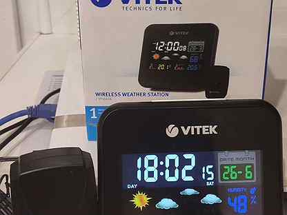 Vitek 6414 метеостанция. Метеостанция Витек 6414. Метеостанция Витек 6414 как настроить часы.