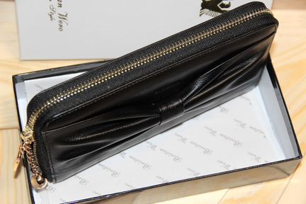 Женский кожаный кошелек Bristan Wero black на молн