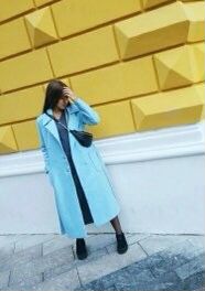 Пальто женское. Голубое. Новое