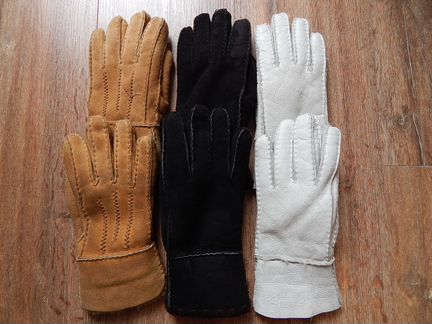 Перчатки 7.5 раз. зимние натуральный мех б/у