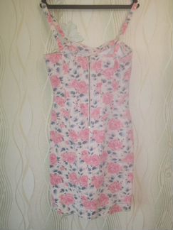 Сарафан джинсовый розовый, р. 44