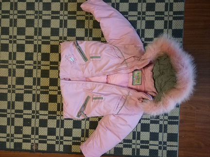 Пуховик на девочку розово-сиреневый цвет