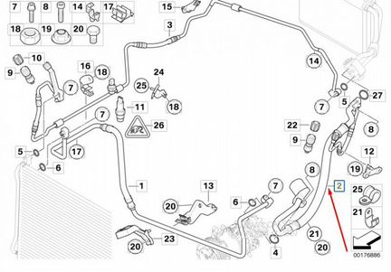 Трубка кондиционера Bmw X1 E84 N46B20BD 2.0L 2012