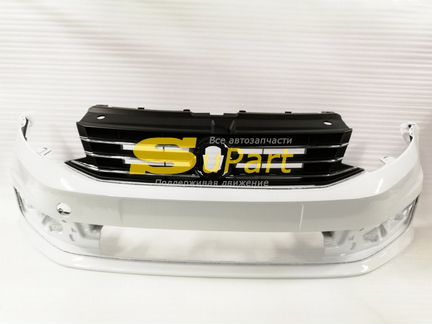 Бампер VW Polo с 2015 по 2019 передний белый