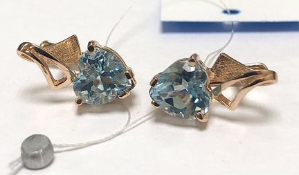 Золотые серьги 585 пробы с топазами