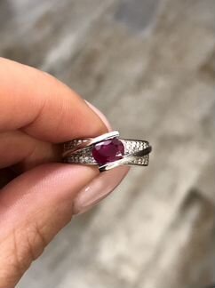Кольцо с природным рубином