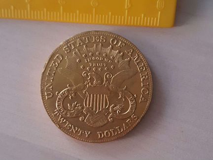 Копия золотой монеты 20 долларов 1904 года