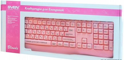 Клавиатура sven blonde розовая, USB, проводная