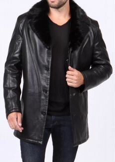 Кожаная натуральная мужская дубленка