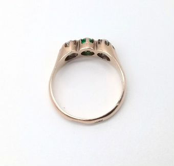 Антикварное Кольцо 583проба Изумруд Бриллианты