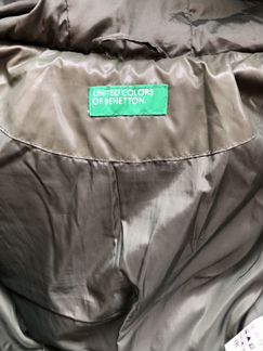 Куртка пальто теплая зеленая Benetton бенетон