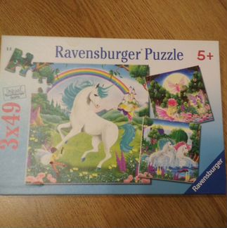Пазлы Ravensburger 3*49, единороги, от 5 лет