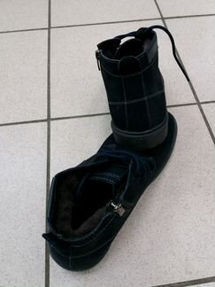 Ботинки зимние синий нубук