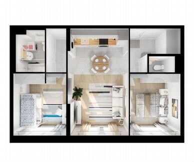 2-к квартира, 56.3 м², 13/33 эт.